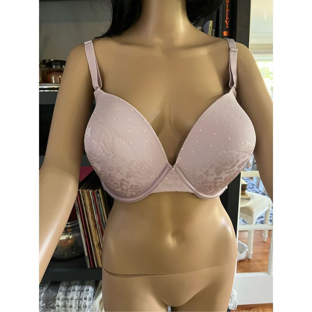 Plunge Lace Push-Up Bra Blush 40D